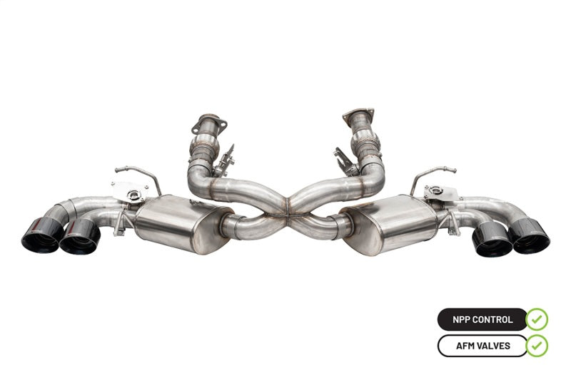 Corsa 2020-25 Corvette C8 3in Valved Cat-Back 4.5in Blk Quad Tips - Fits Factory Perf Exhaust w/ AFM - GTR Auto