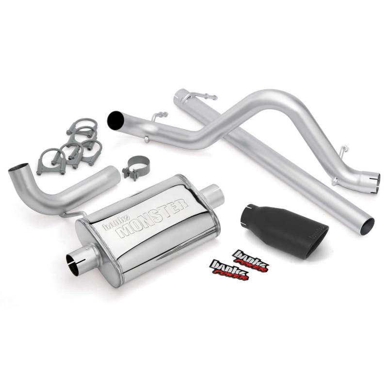 Banks Power 07-11 Jeep 3.8L Wrangler - 2dr Monster Exhaust System - SS Single Exhaust w/ Black Tip - GTR Auto