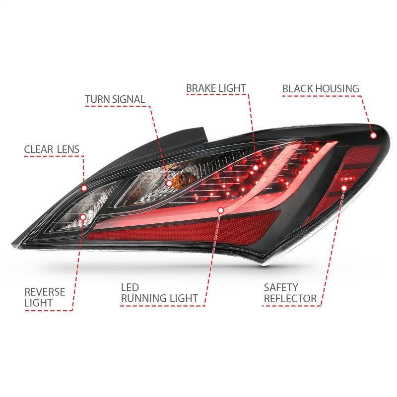 ANZO 10-13 Hyundai Genesis 2DR LED Taillights Smoke - GTR Auto