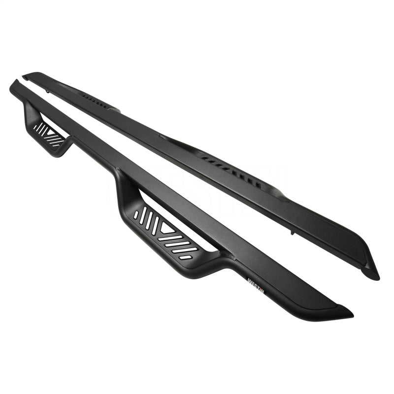 Westin 19-22 Chevrolet Silverado / GMC Sierra Crew Cab Outlaw Nerf Step Bars - Textured Black - GTR Auto