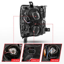Load image into Gallery viewer, ANZO 2015-2016 Chevrolet Silverado Projector Headlights w/ Plank Style Design Chrome w/ Amber - GTR Auto
