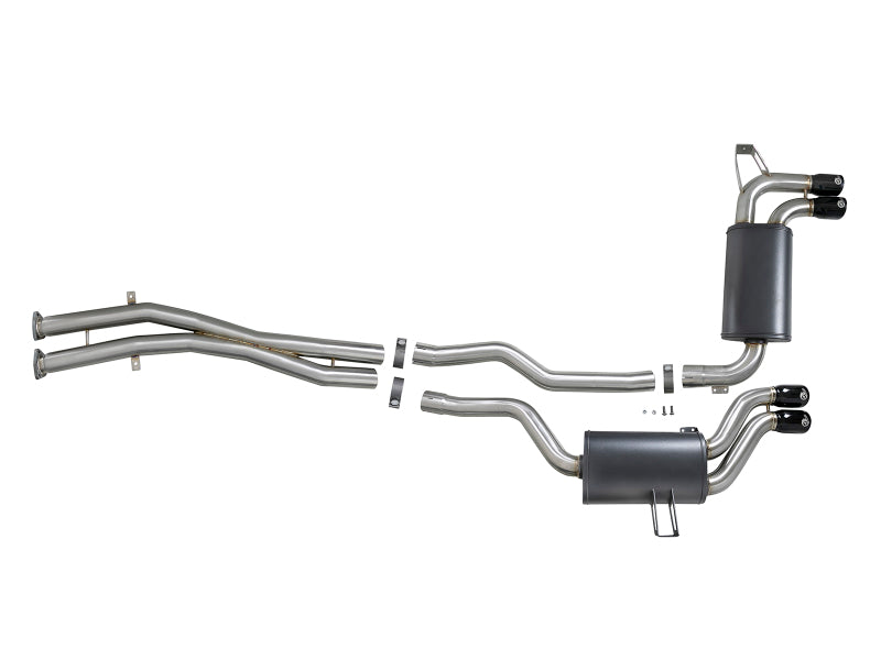 aFe MACH ForceXP 2.5 IN 304 Stainless Steel Cat-Back Exhaust System w/ Black Tips 01-06 BMW M3 (E46) - GTR Auto