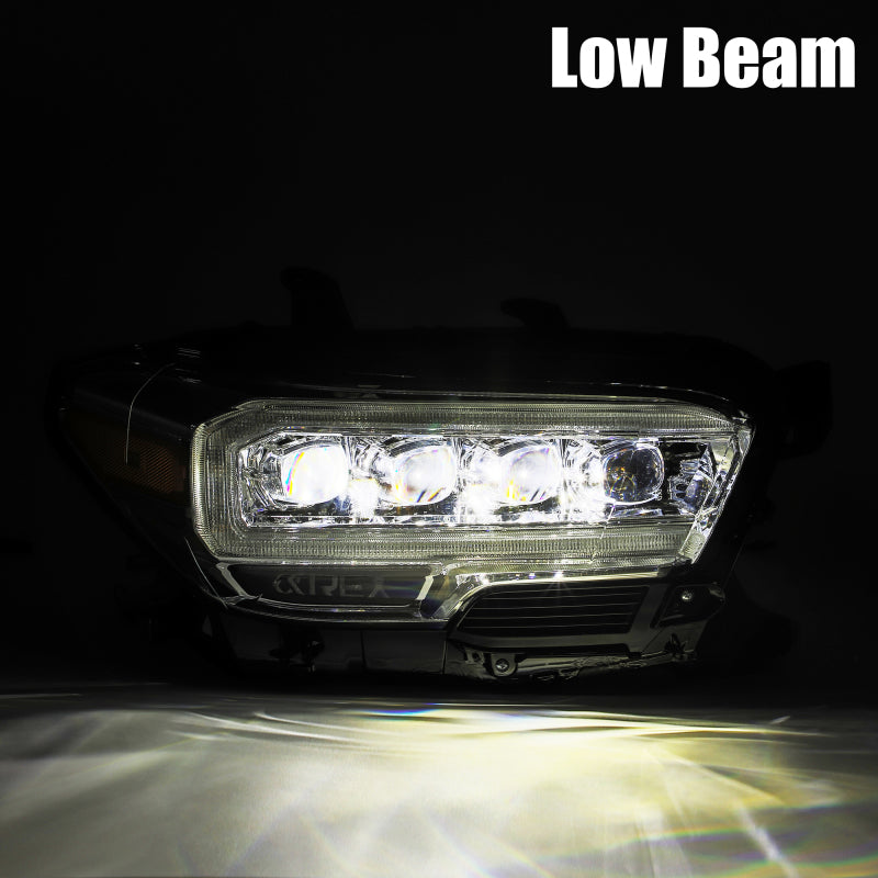 AlphaRex 16-20 Toyota Tacoma NOVA LED Projector Headlights Plank Style Chrome w/Activation Light - GTR Auto