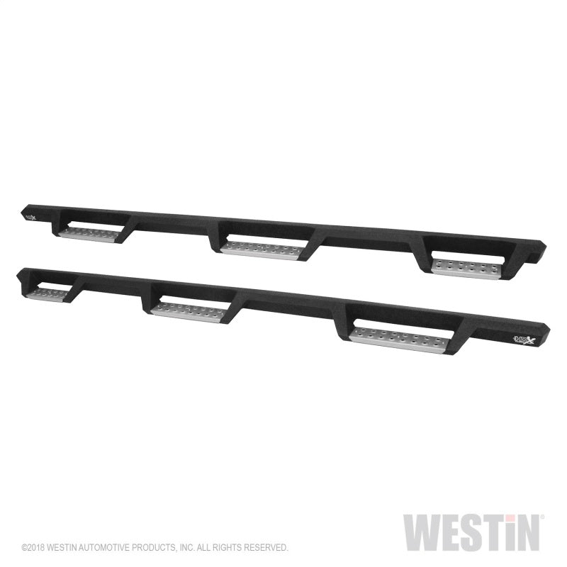 Westin 14-18 Chevrolet Silverado 1500 DC 6.5ft Bed HDX Stainless Drop W2W Nerf Step Bars - Tex. Blk - GTR Auto