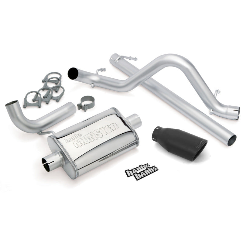 Banks Power 07-11 Jeep 3.8L Wrangler - 2dr Monster Exhaust System - SS Single Exhaust w/ Black Tip - GTR Auto