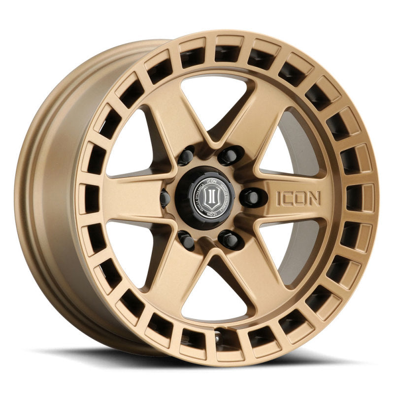 ICON Raider 17x8.5 6x120 0mm Offset 4.75in BS Satin Brass Wheel - GTR Auto