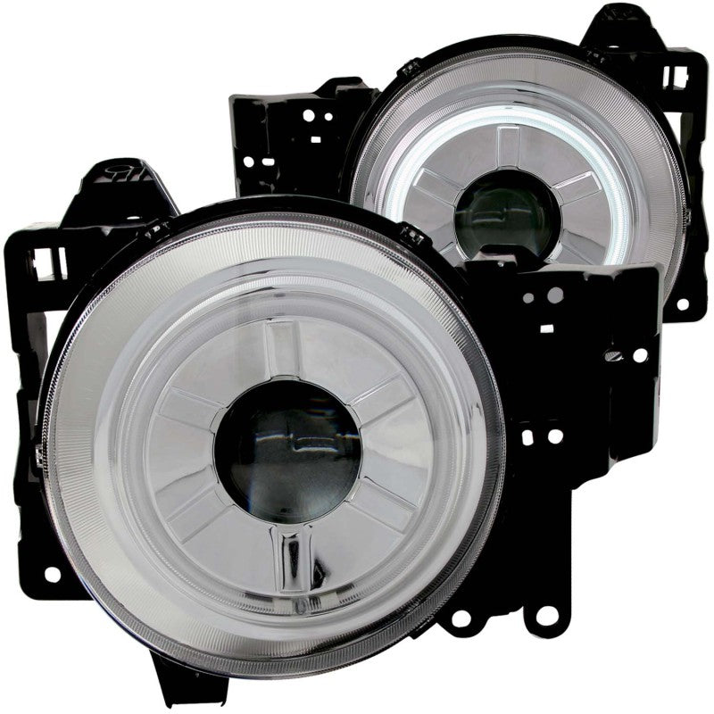 ANZO 2007-2013 Toyota Fj Cruiser Projector Headlights w/ Halo Chrome - GTR Auto