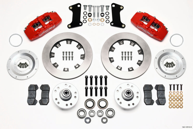 Wilwood Dynapro 6 Front Hub Kit 12.19in Drilled Red 67-69 Camaro (*Line Kit Needed*) - GTR Auto