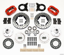 Load image into Gallery viewer, Wilwood Dynapro Dust-Boot Front Kit 11.00in Drilled Red 1965-1969 Mustang Disc &amp; Drum Spindle