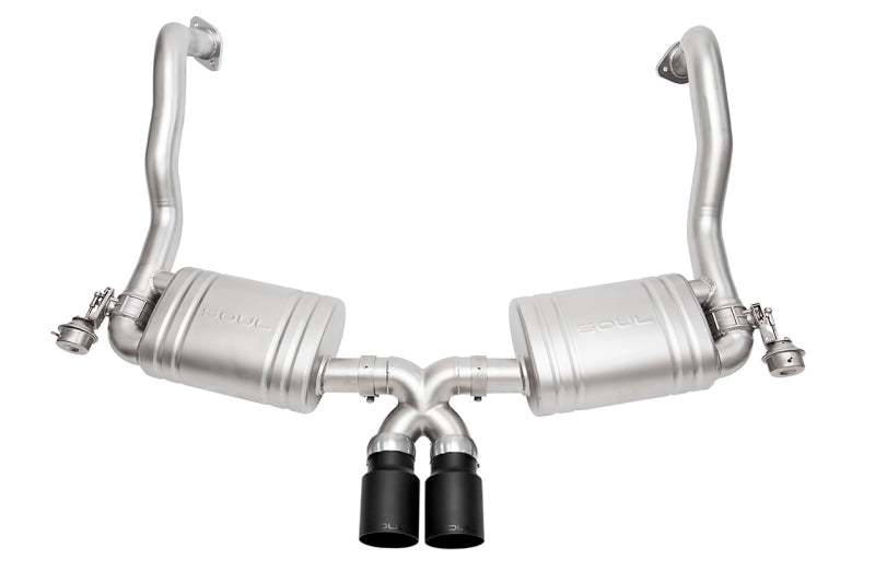 SOUL 15-16 Porsche 981 GT4 / Spyder Valved Exhaust - Straight Cut Satin Black Tips