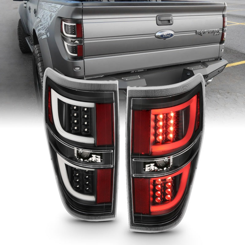 ANZO 2009-2013 Ford F-150 LED Taillights Black - GTR Auto