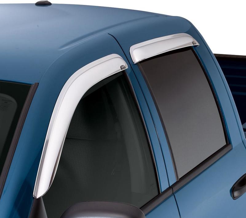 AVS 15-18 Chevy Silverado 2500 Crew Cab Ventvisor Front & Rear Window Deflectors 4pc - Chrome - GTR Auto