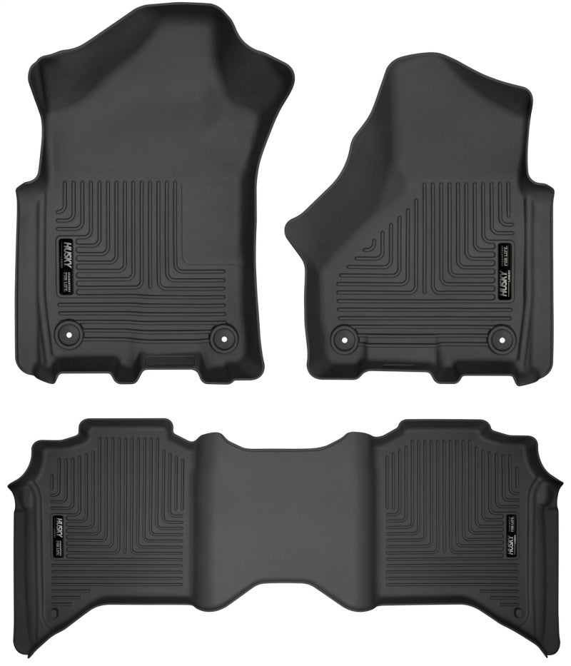 Husky Liners 19-21 Ram 2500/3500 Crew Cab Weatherbeater Black Front & 2nd Seat Floor Liners - GTR Auto