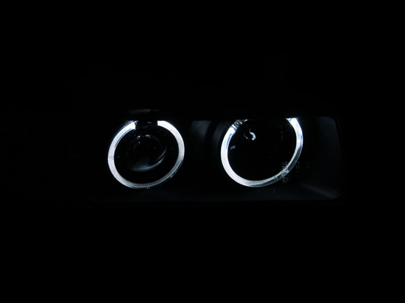 ANZO 1992-1998 BMW 3 Series E36 Projector Headlights w/ Halo Black G2 1 pc - GTR Auto
