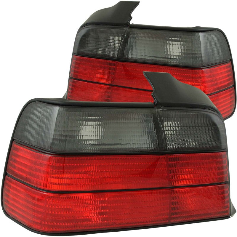 ANZO 1992-1998 BMW 3 Series E36 Sedan Taillights Red/Smoke - GTR Auto