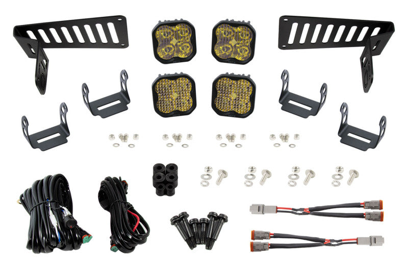 Diode Dynamics 18-21 Jeep JL Wrangler/Gladiator SS3 Cowl LED Bracket Kit - Yellow Sport - GTR Auto