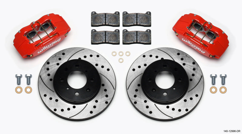 Wilwood DPHA Front Caliper & Rotor Kit Drill Red Honda / Acura w/ 262mm OE Rotor - GTR Auto