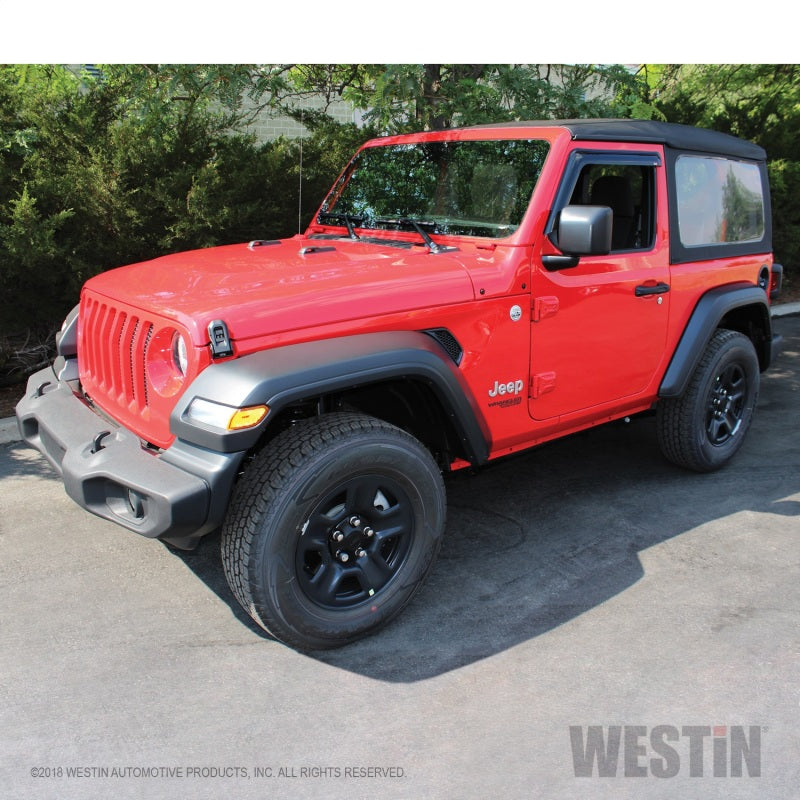 Westin 2018-2019 Jeep Wrangler JL Wade Slim Wind Deflector 2pc - Smoke - GTR Auto