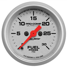 Load image into Gallery viewer, Autometer Ultra-Lite 52mm 0-30 PSI Full Sweep Electronic Fuel Pressure Gauge