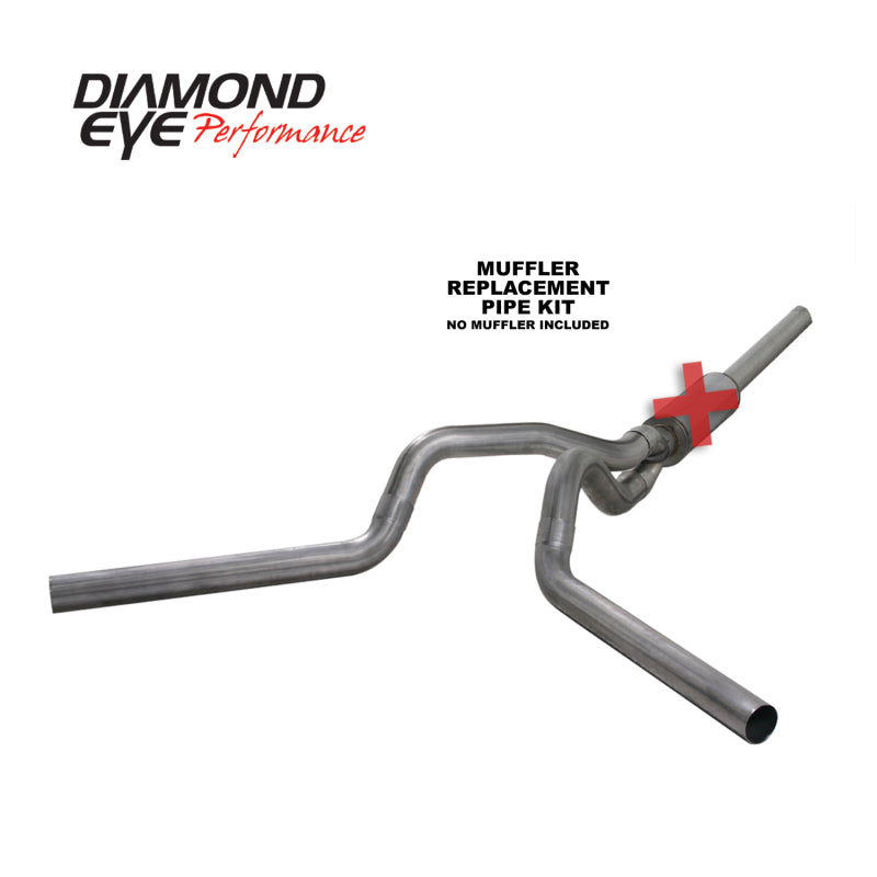 Diamond Eye KIT 4in Catback MFLR RPLCMENT PIPE DUAL SS: 2004.5-2007.5 DODGE CUMMINS 600 - GTR Auto