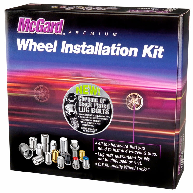 McGard 5 Lug Hex Install Kit w/Locks (Cone Seat Bolt) M14X1.5 / 17mm Hex / 30.5mm Shank L. - Chrome - GTR Auto