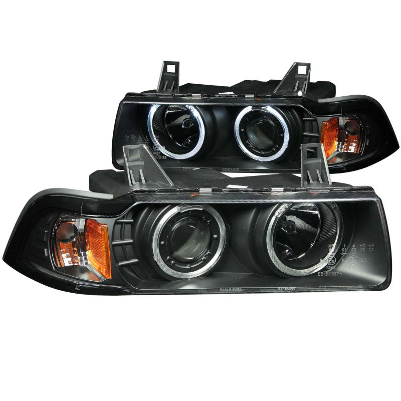ANZO 1992-1998 BMW 3 Series E36 Projector Headlights w/ Halo Black (CCFL) G2 - GTR Auto