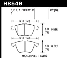 Load image into Gallery viewer, Hawk 07-08 Mazdaspeed3/06-07 Mazdaspeed6 HPS Street Front Brake Pads KHB549F.702