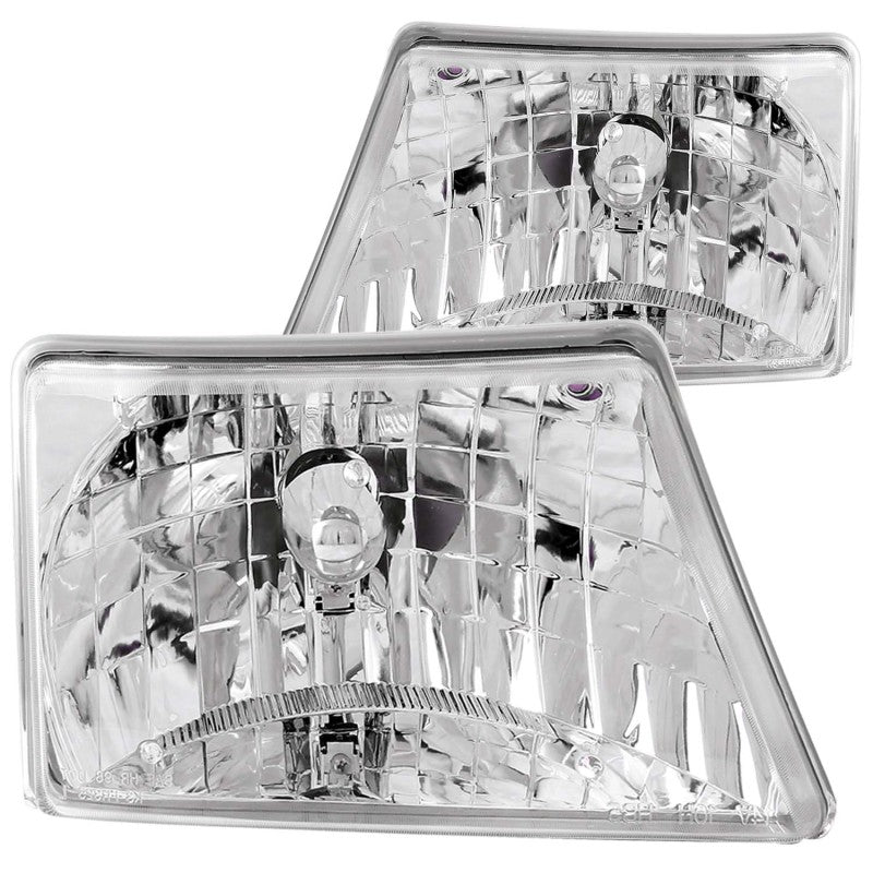 ANZO 1998-2000 Ford Ranger Crystal Headlights Chrome - GTR Auto