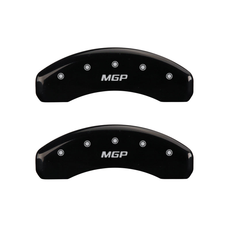 MGP 4 Caliper Covers Engraved Front & Rear MGP Black finish silver ch - GTR Auto