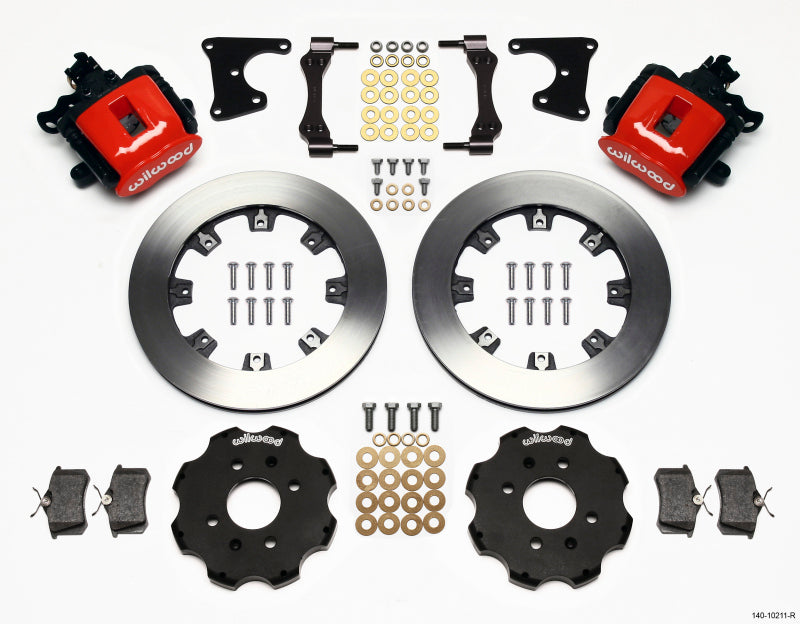 Wilwood Combination Parking Brake Rear Kit 12.19in Red Civic / Integra Drum 2.71 Hub Offset - GTR Auto