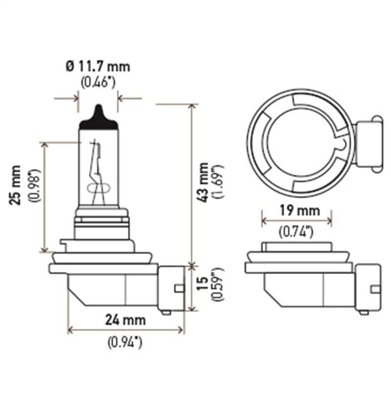 Hella Bulb H11 12V 55W PGJ19-2 T4 LONG LIFE - GTR Auto