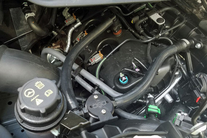 J&L 15-25 Ford Transit 150/250/350 3.5L EcoBoost Passenger Side Oil Separator 3.0 - Black Anodized - GTR Auto