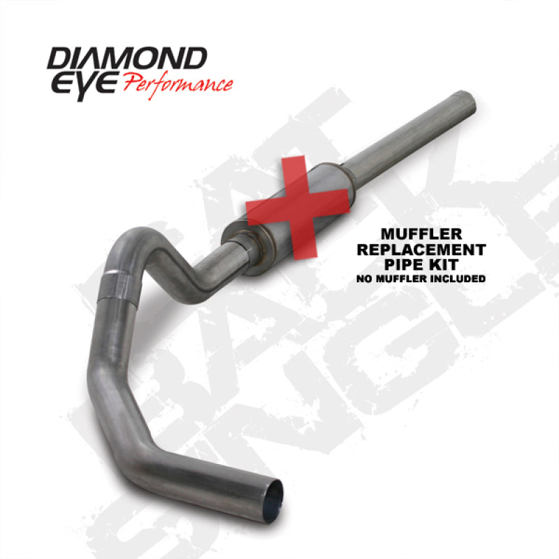 Diamond Eye KIT 4in Catback MFLR RPLCMENT PIPE Single SS: 2004.5-2007.5 DODGE CUMMINS 600 - GTR Auto