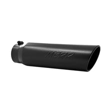 Load image into Gallery viewer, MBRP Universal 5in OD Angled Rolled End 4in Inlet 18in Length Black Finish Exhaust Tip