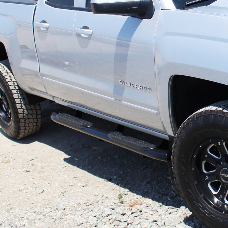 Westin 2014-2018 Chevrolet/GMC Silverado Sierra 1500 Dbl Cab PRO TRAXX 4 Oval Nerf Step Bars - Black - GTR Auto