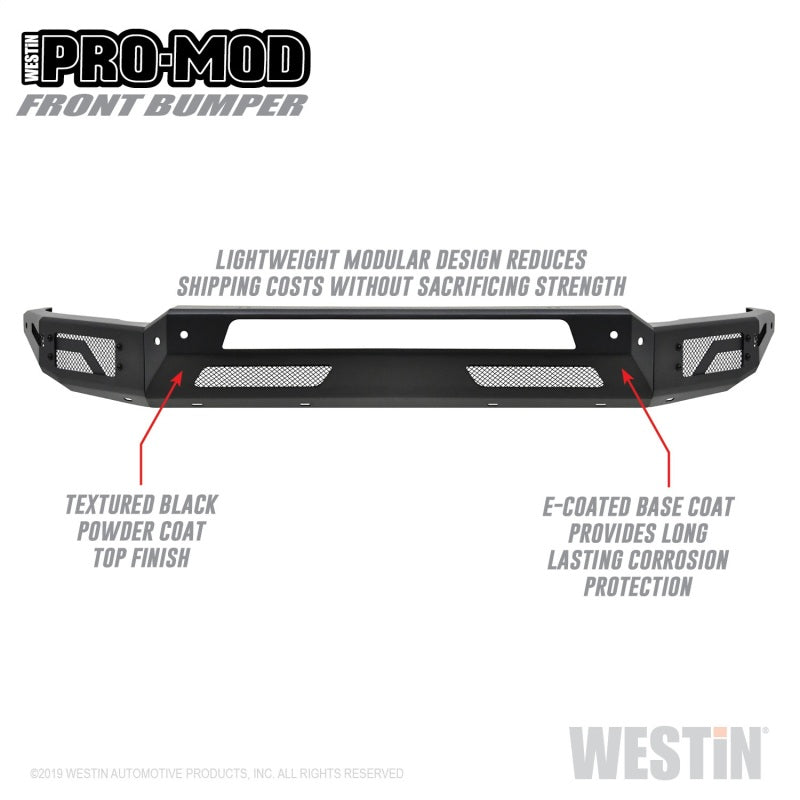Westin 2010-2019 Dodge Ram 2500/3500 ( Old Body Style ) Pro-Mod Front Bumper - Textured Black - GTR Auto
