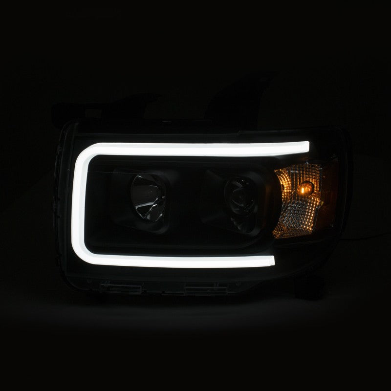 ANZO 2015+ GMC Canyon Projector Headlights w/ Plank Style Design Black w/ Amber - GTR Auto