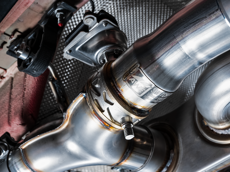 AWE Tuning BMW F8X M3/M4 Track Edition Catback Exhaust - Chrome Silver Tips - GTR Auto