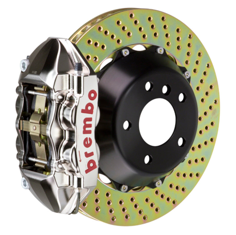 Brembo 11-18 Cayenne/S/GTS Rear GTR BBK 4 Piston Billet 380x28 2pc Rotor Drilled- Nickel 2P1.9027AR