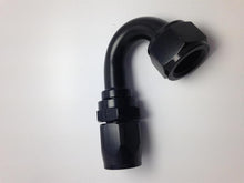 Load image into Gallery viewer, Fragola -6AN Pro-Flow x 150 Degree 3/8 EFI Quick Disconnect Hose End - Black 231506B-6QD