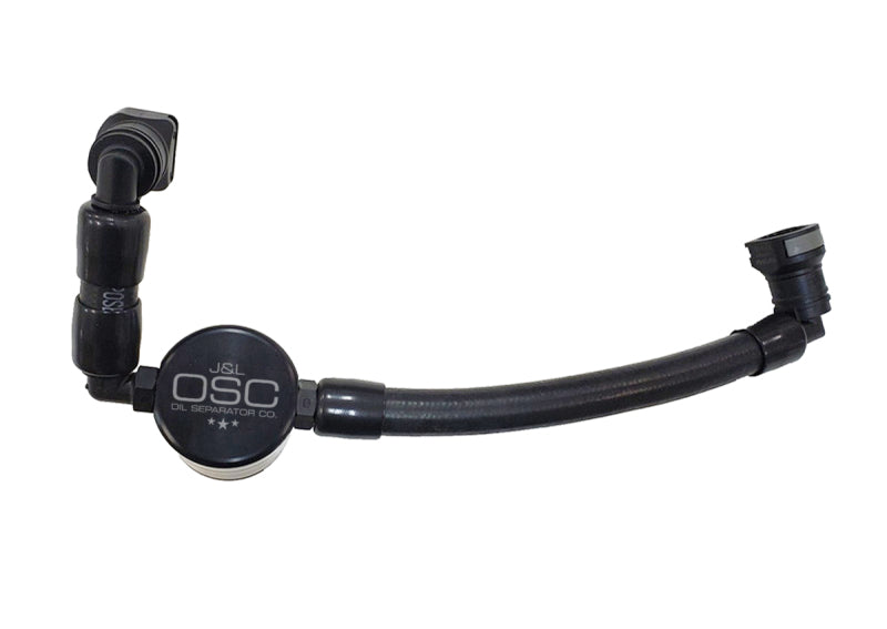 J&L 11-17 Ford Mustang V6 Passenger Side Oil Separator 3.0 V2 - Black Anodized - GTR Auto