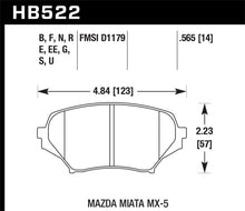 Load image into Gallery viewer, Hawk 2006-2006 Mazda MX-5 Miata Club Spec HPS 5.0 Front Brake Pads KHB522B.565