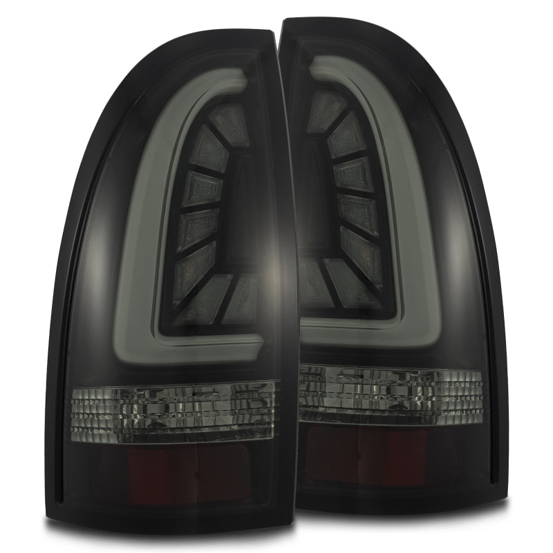 AlphaRex 05-15 Toyota Tacoma PRO-Series LED Tail Lights Jet Black - GTR Auto