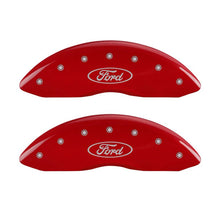 Load image into Gallery viewer, MGP 4 Caliper Covers Engraved Front &amp; Rear MGP Red finish silver ch - GTR Auto