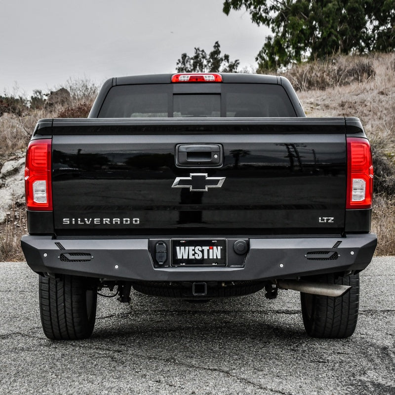 Westin 14-18 Chevy Silverado 1500 Pro-Series Rear Bumper - Textured Black - GTR Auto
