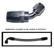 Load image into Gallery viewer, ATP Black Anodized -6 AN 45 Degree Hose End *LOCKING TYPE* Used to make Hose Assembly