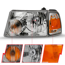 Load image into Gallery viewer, ANZO 2001-2011 Ford Ranger Crystal Headlight Chrome w/Corner Lights (OE Replacement) - GTR Auto