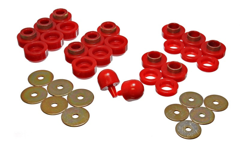 Energy Suspension 97-06 Jeep Wrangler YJ & TJ Red Body(cab) Mount Set - GTR Auto