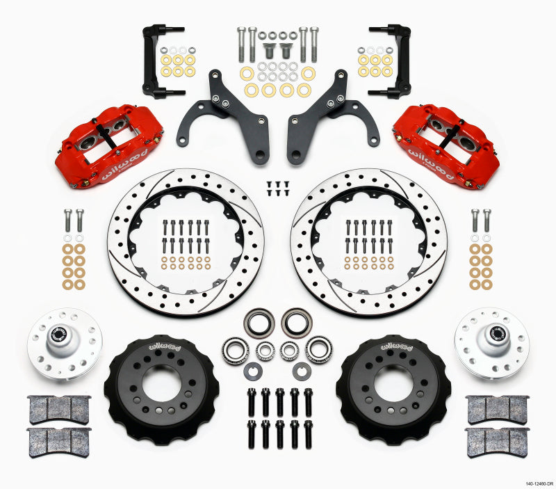 Wilwood Narrow Superlite 6R Front Hub Kit 12.88in Drill Red 59-64 Chevy Impala / 63-64 Corvette - GTR Auto