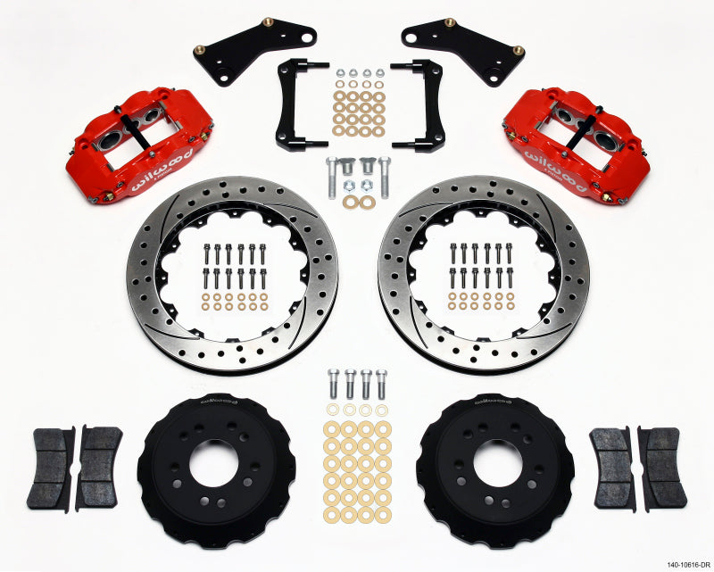 Wilwood Narrow Superlite 6R Front Hat Kit 13.06in Drill Red 65-82 Corvette C2/C3 - GTR Auto